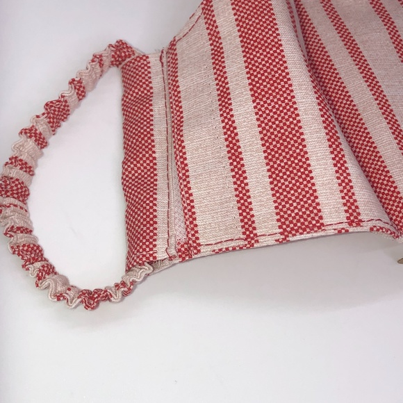 REUSABLE 100% Cotton Red Stripe Face Mask ~NEW! - Picture 9 of 13